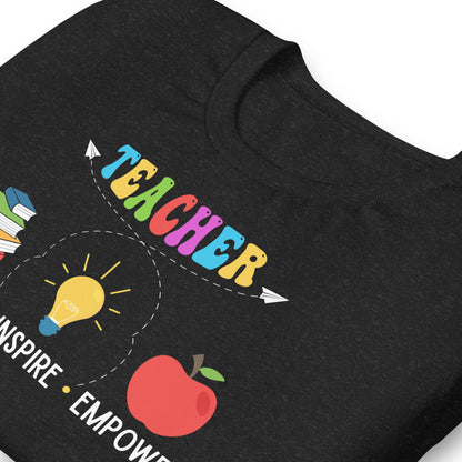 Educate, Inspire, Empower Teacher Quality Cotton Bella Canvas Adult T-Shirt