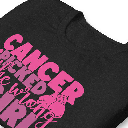 Cancer Picked the Wrong Girl Breast Cancer Awareness Bella Canvas Adult T-Shirt