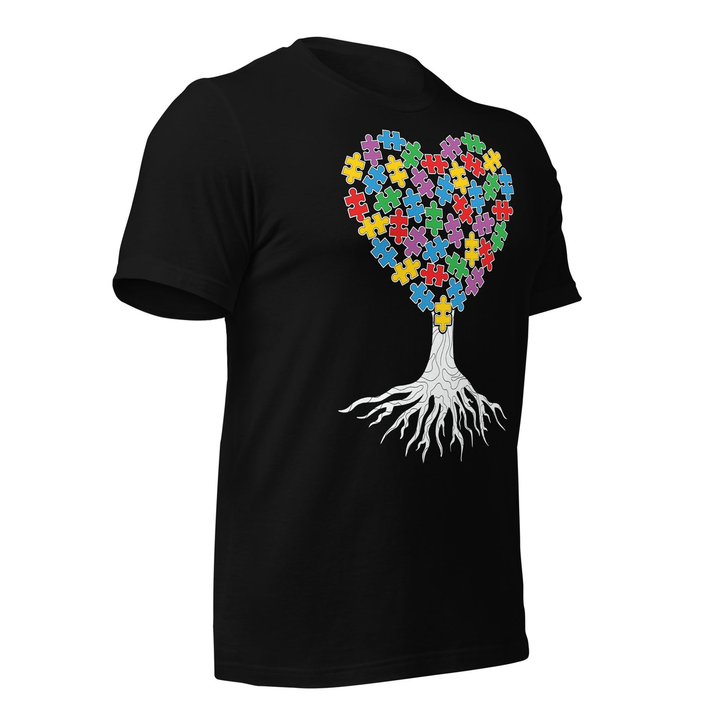 Autism Acceptance Heart Tree Quality Cotton Bella Canvas Adult T-Shirt