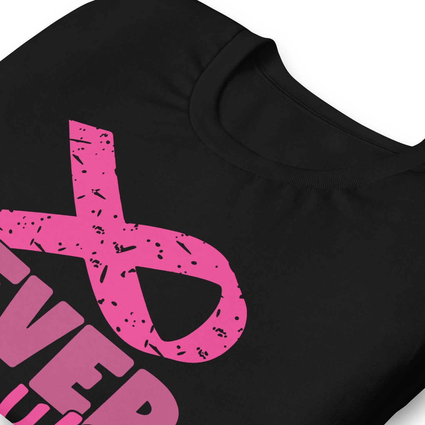 Never Give Up Breast Cancer Awareness Ribbon Bella Canvas Adult T-Shirt