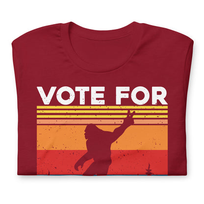 Vote For Bigfoot Funny Bella Canvas Adult T-Shirt