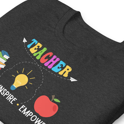 Educate, Inspire, Empower Teacher Quality Cotton Bella Canvas Adult T-Shirt