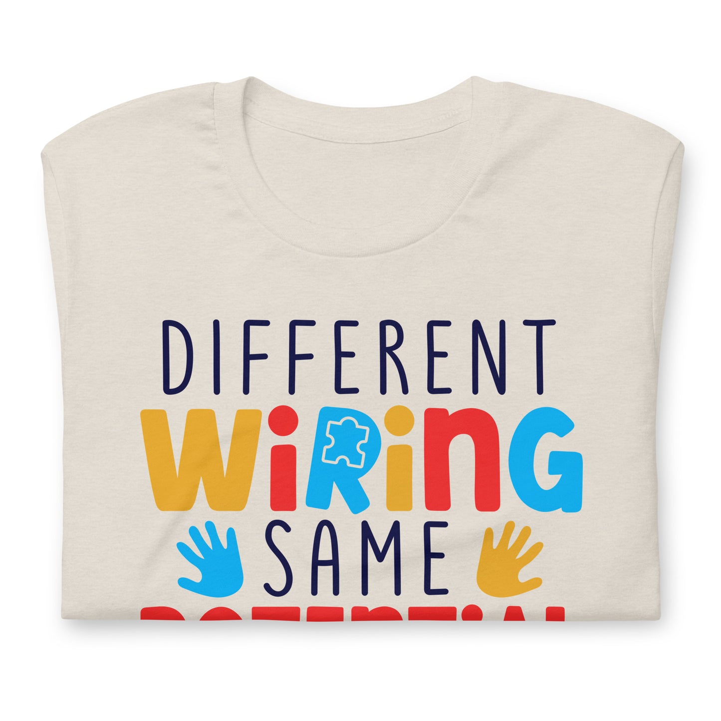 Different Wiring Same Potential Autism Acceptance Quality Cotton Bella Canvas Adult T-Shirt