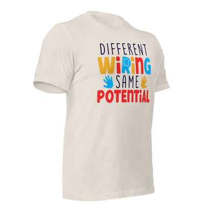 Different Wiring Same Potential Autism Acceptance Quality Cotton Bella Canvas Adult T-Shirt