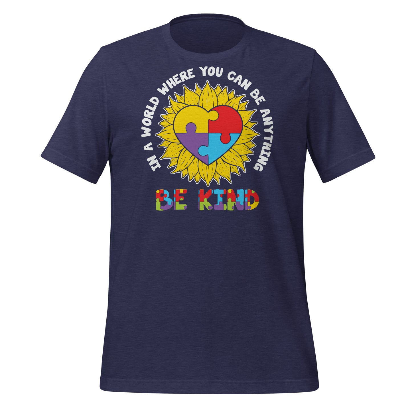 Be Kind Autism Acceptance Quality Cotton Bella Canvas Adult T-Shirt