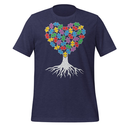 Autism Acceptance Heart Tree Quality Cotton Bella Canvas Adult T-Shirt