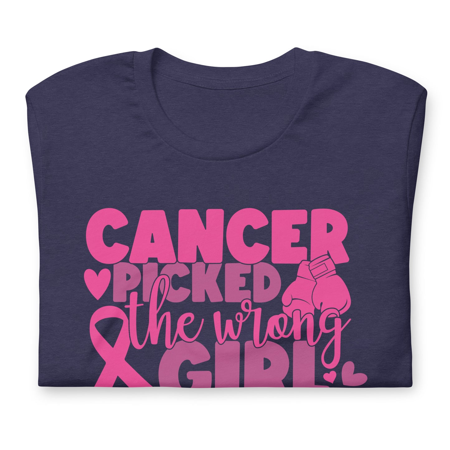 Cancer Picked the Wrong Girl Breast Cancer Awareness Bella Canvas Adult T-Shirt