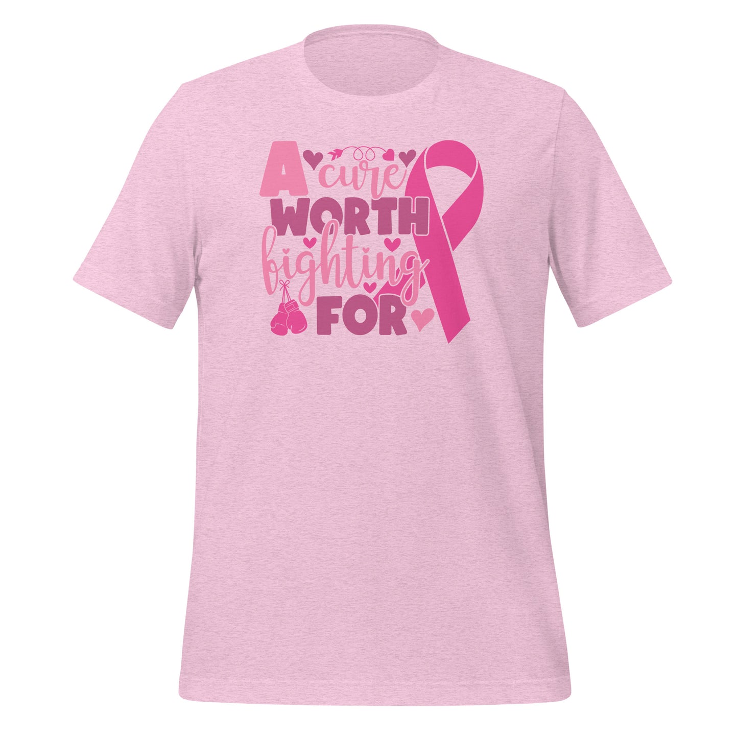 A Cure Worth Fighting For Breast Cancer Awareness Bella Canvas Adult T-Shirt