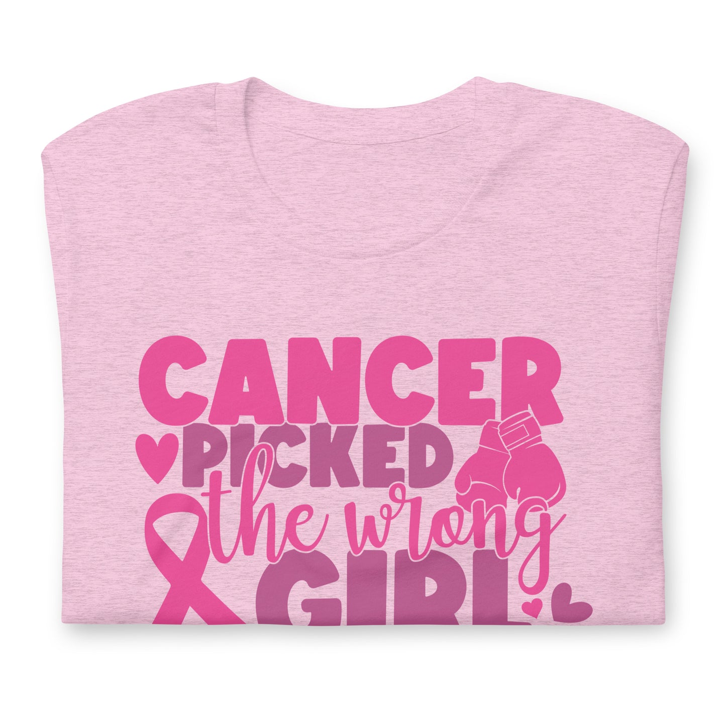 Cancer Picked the Wrong Girl Breast Cancer Awareness Bella Canvas Adult T-Shirt