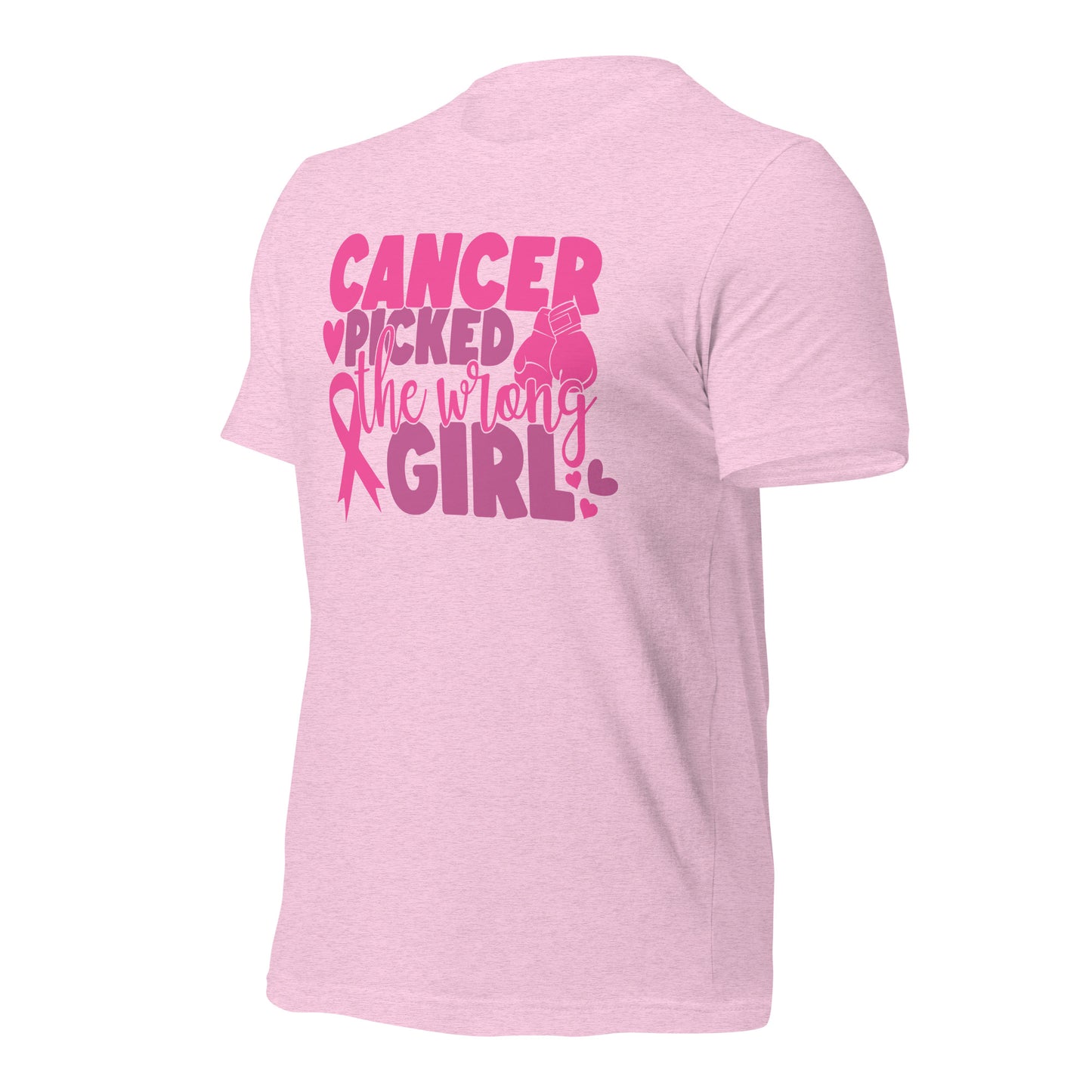 Cancer Picked the Wrong Girl Breast Cancer Awareness Bella Canvas Adult T-Shirt