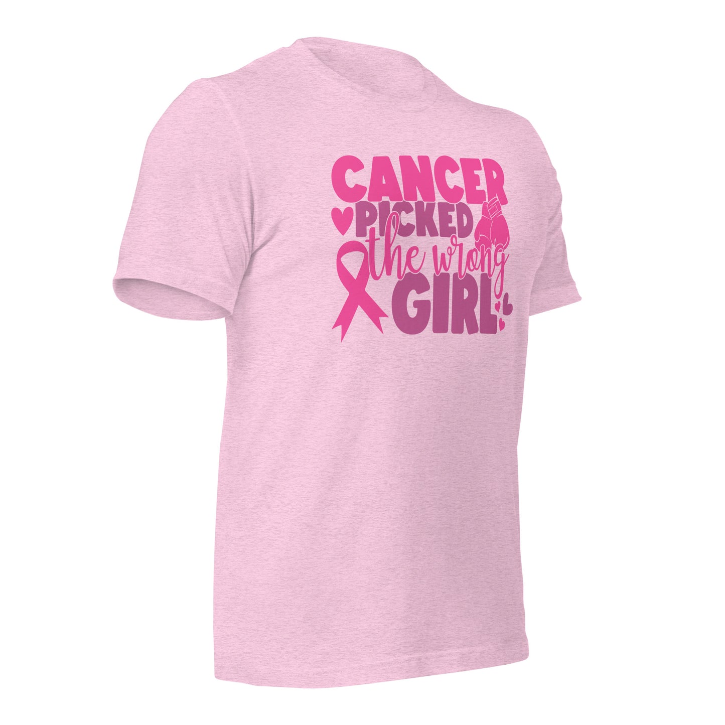 Cancer Picked the Wrong Girl Breast Cancer Awareness Bella Canvas Adult T-Shirt