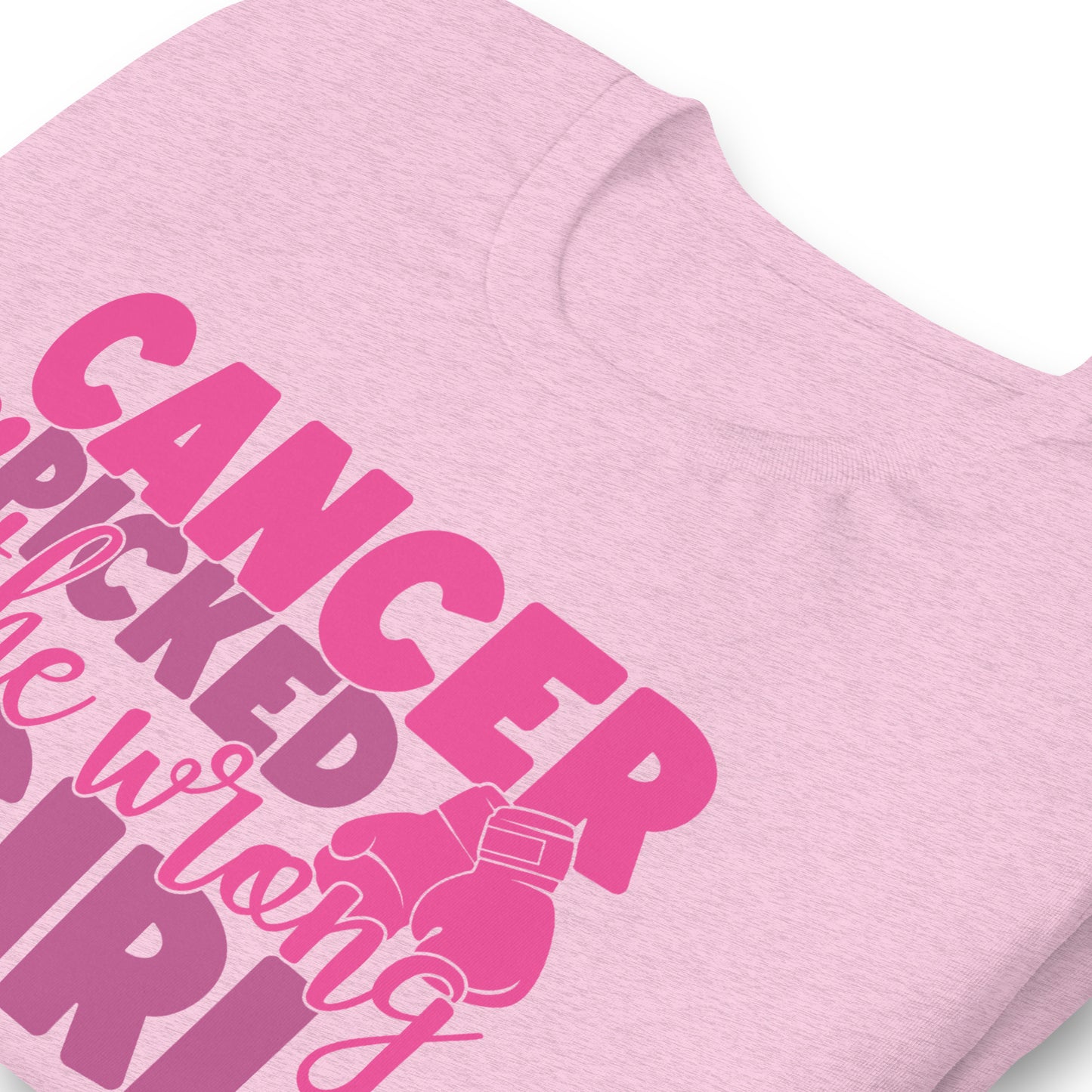 Cancer Picked the Wrong Girl Breast Cancer Awareness Bella Canvas Adult T-Shirt