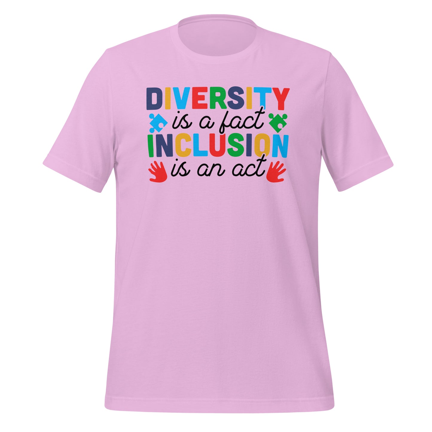 Diversity is a Fact Inclusion is an Act Autism Acceptance Quality Cotton Bella Canvas Adult T-Shirt