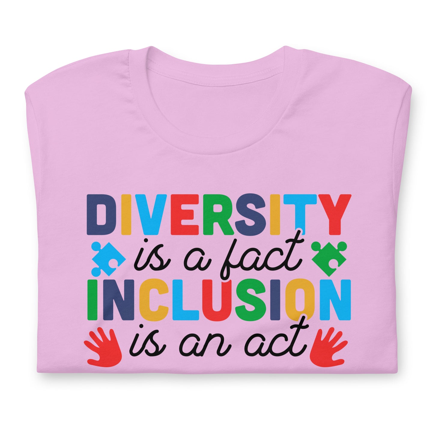 Diversity is a Fact Inclusion is an Act Autism Acceptance Quality Cotton Bella Canvas Adult T-Shirt