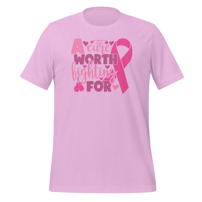 A Cure Worth Fighting For Breast Cancer Awareness Bella Canvas Adult T-Shirt