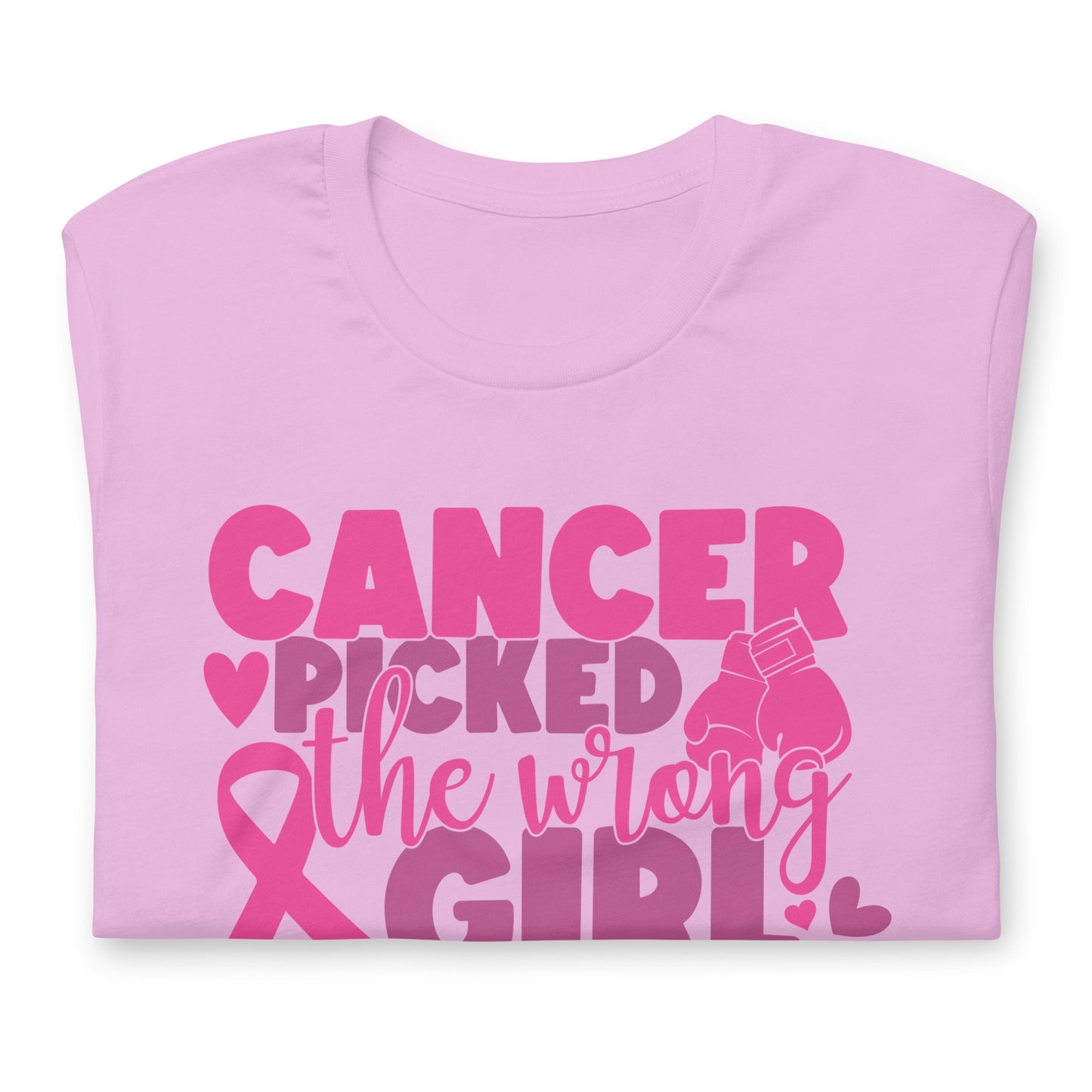 Cancer Picked the Wrong Girl Breast Cancer Awareness Bella Canvas Adult T-Shirt