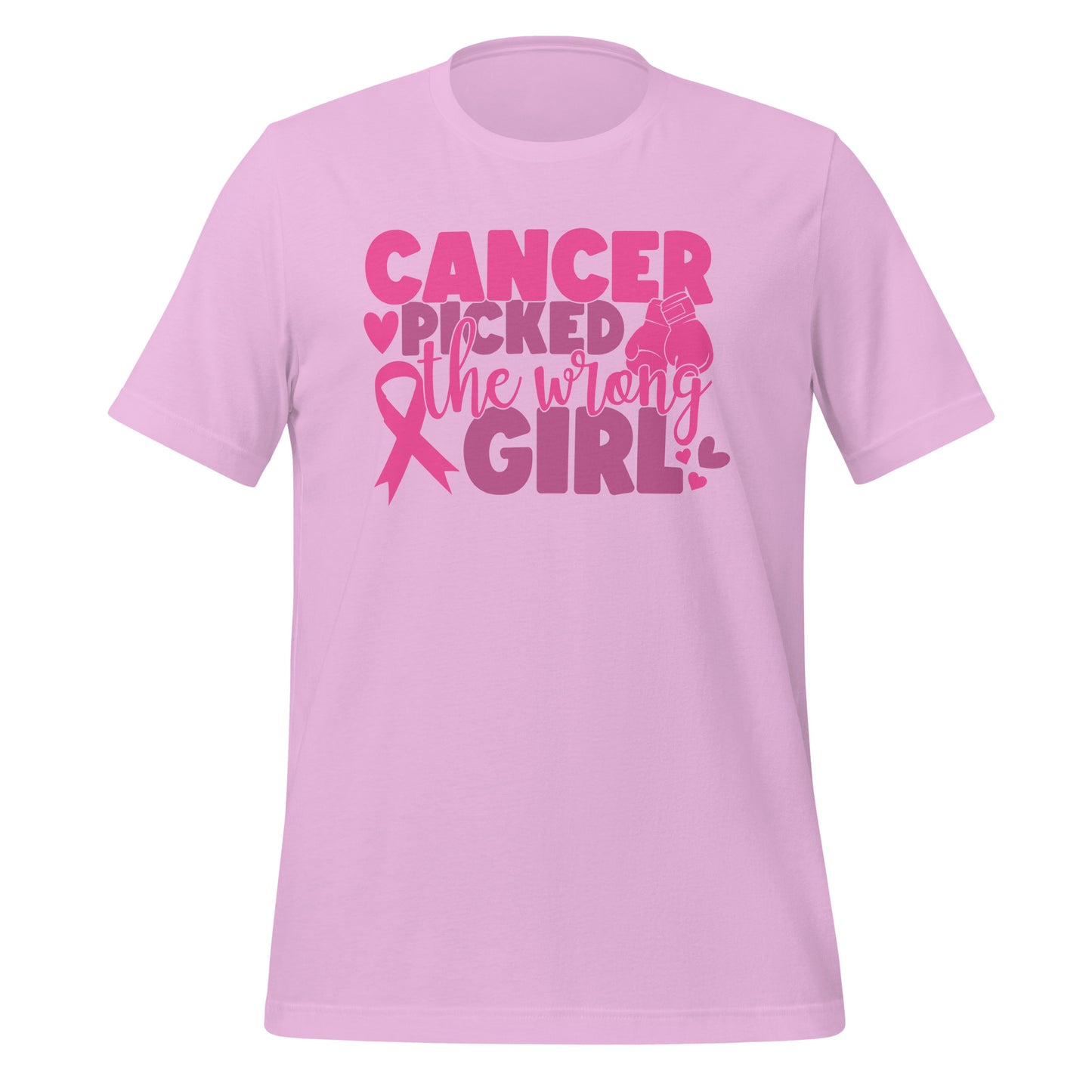 Cancer Picked the Wrong Girl Breast Cancer Awareness Bella Canvas Adult T-Shirt