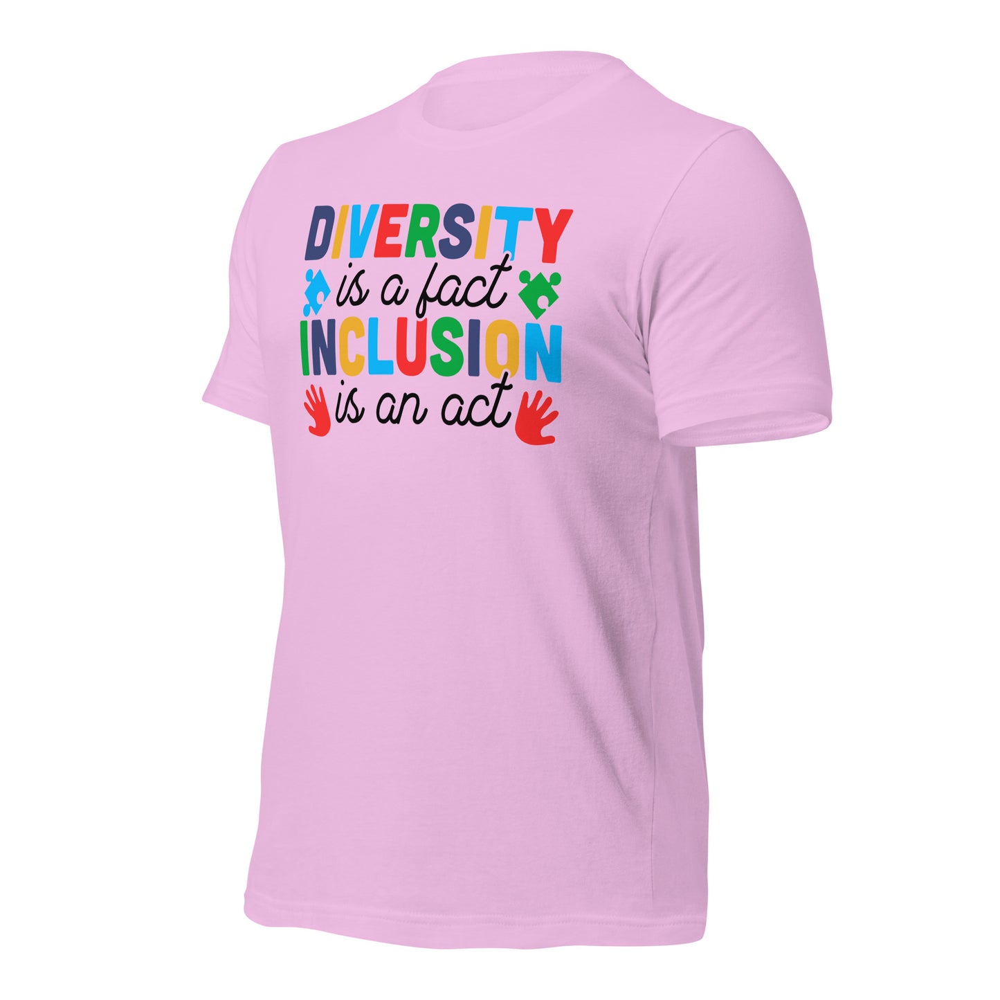 Diversity is a Fact Inclusion is an Act Autism Acceptance Quality Cotton Bella Canvas Adult T-Shirt