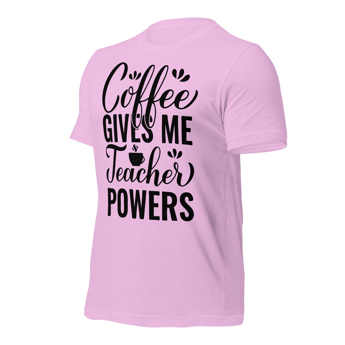 Coffee Gives Me Teacher Powers Quality Cotton Bella Canvas Adult T-Shirt