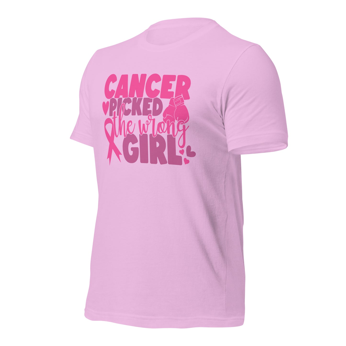 Cancer Picked the Wrong Girl Breast Cancer Awareness Bella Canvas Adult T-Shirt