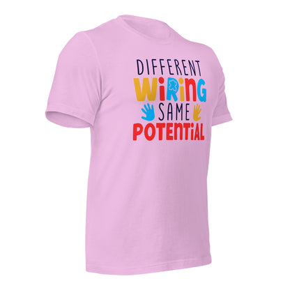 Different Wiring Same Potential Autism Acceptance Quality Cotton Bella Canvas Adult T-Shirt