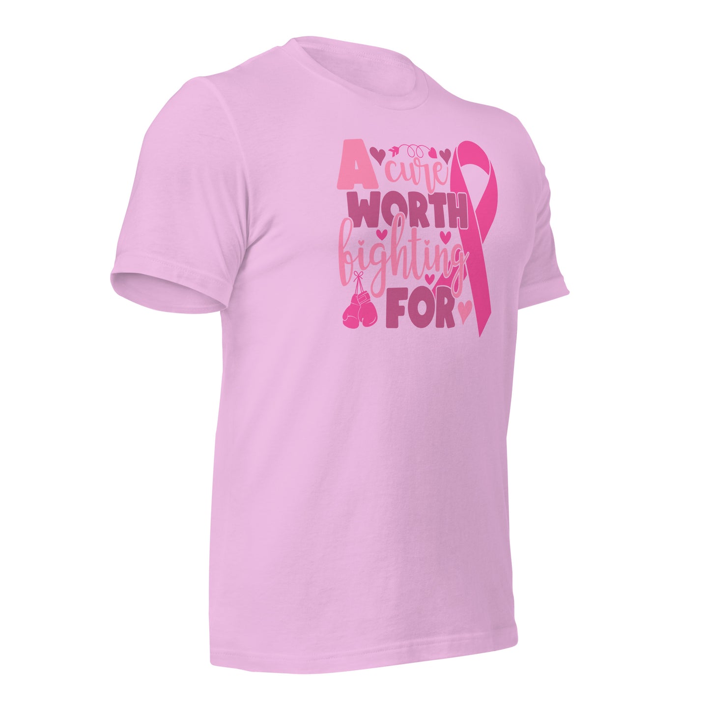 A Cure Worth Fighting For Breast Cancer Awareness Bella Canvas Adult T-Shirt