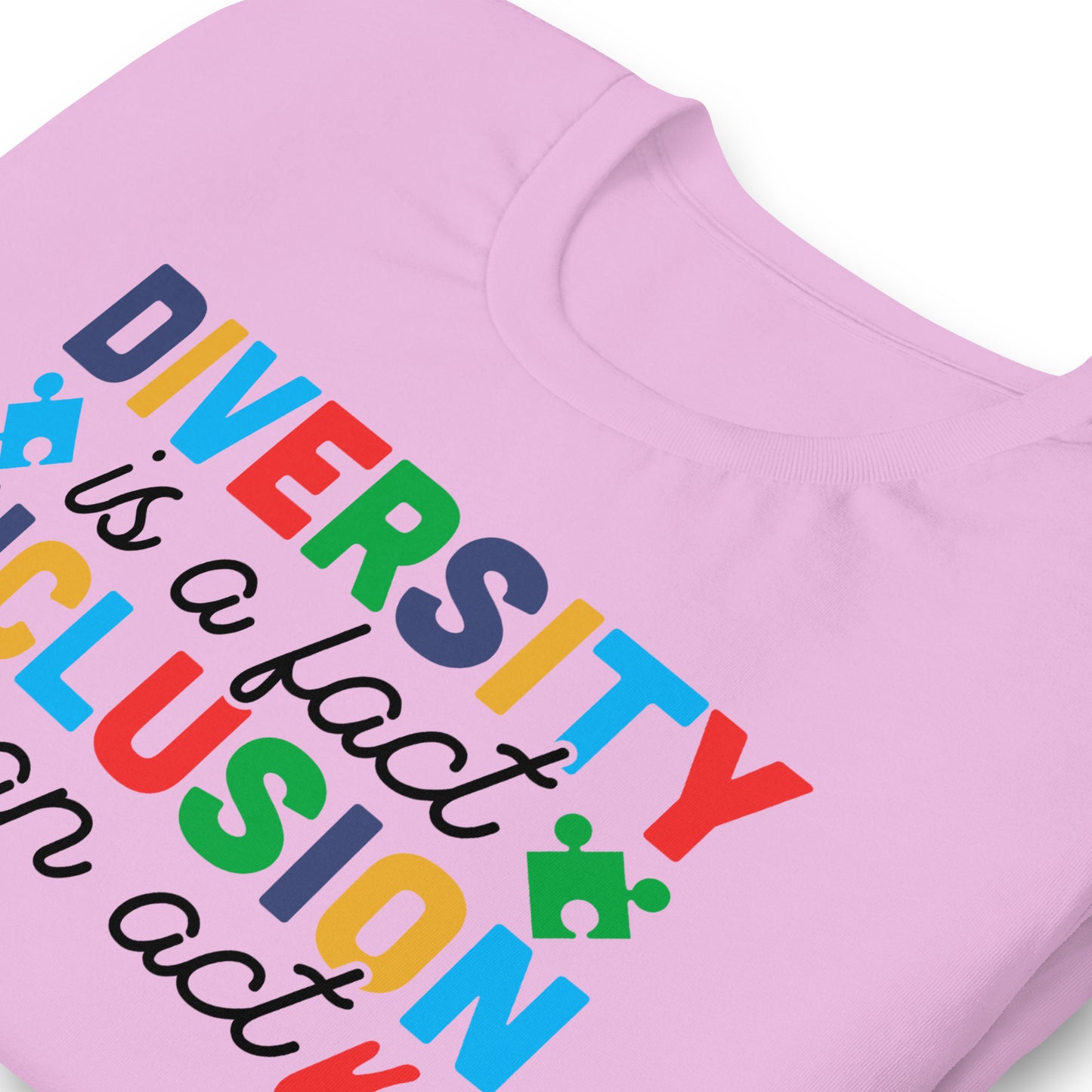 Diversity is a Fact Inclusion is an Act Autism Acceptance Quality Cotton Bella Canvas Adult T-Shirt