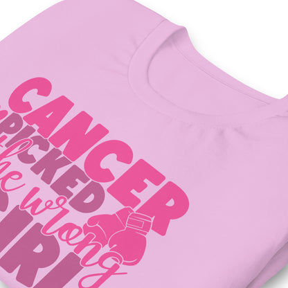 Cancer Picked the Wrong Girl Breast Cancer Awareness Bella Canvas Adult T-Shirt