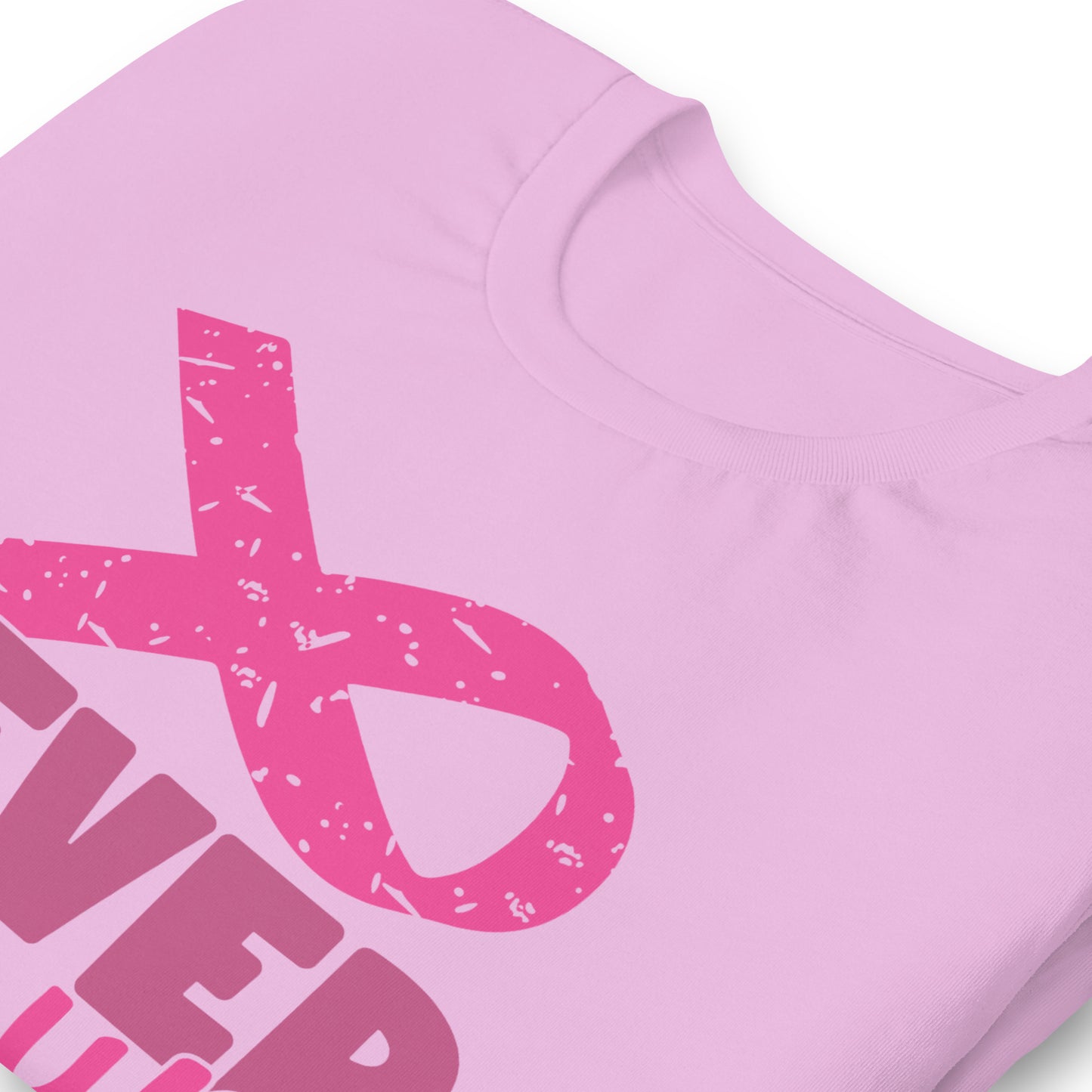 Never Give Up Breast Cancer Awareness Ribbon Bella Canvas Adult T-Shirt