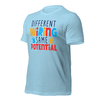 Different Wiring Same Potential Autism Acceptance Quality Cotton Bella Canvas Adult T-Shirt