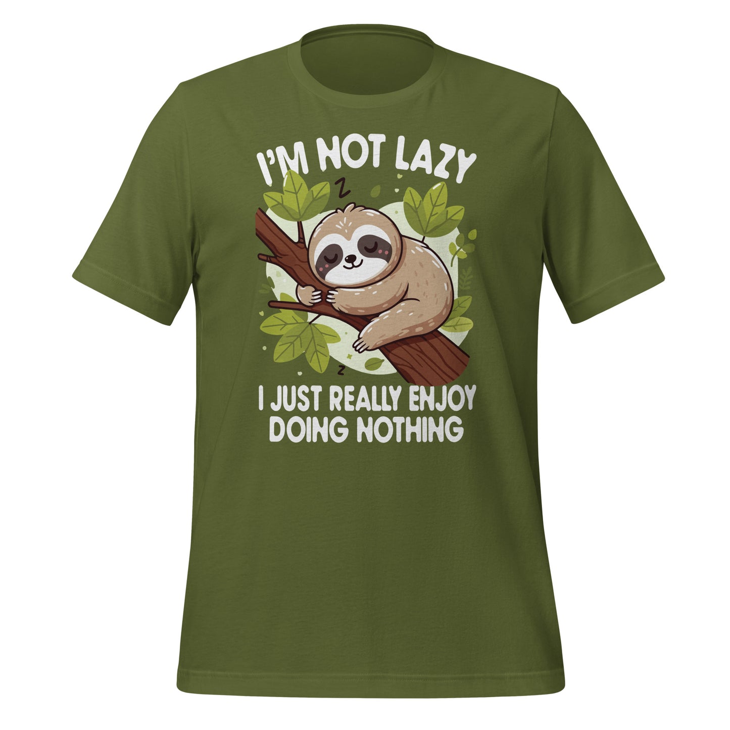 I'm Not Lazy I Just Really Enjoy Doing Nothing Funny Sloth Bella Canvas Adult T-Shirt