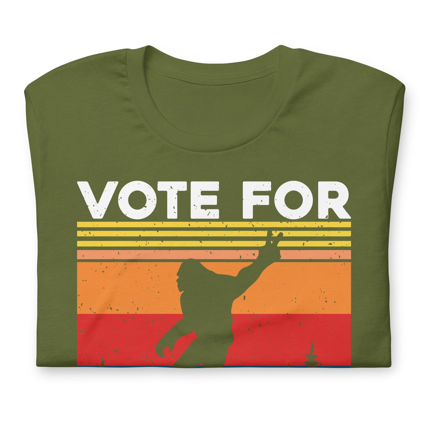 Vote For Bigfoot Funny Bella Canvas Adult T-Shirt