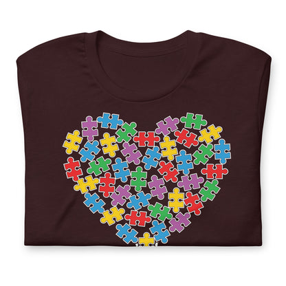 Autism Acceptance Heart Tree Quality Cotton Bella Canvas Adult T-Shirt