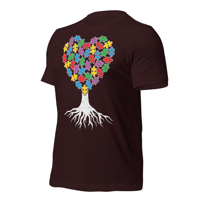 Autism Acceptance Heart Tree Quality Cotton Bella Canvas Adult T-Shirt