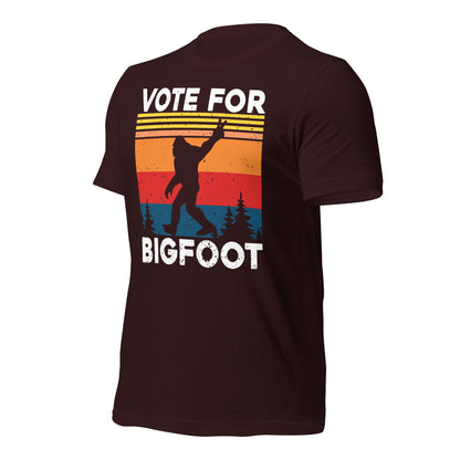 Vote For Bigfoot Funny Bella Canvas Adult T-Shirt