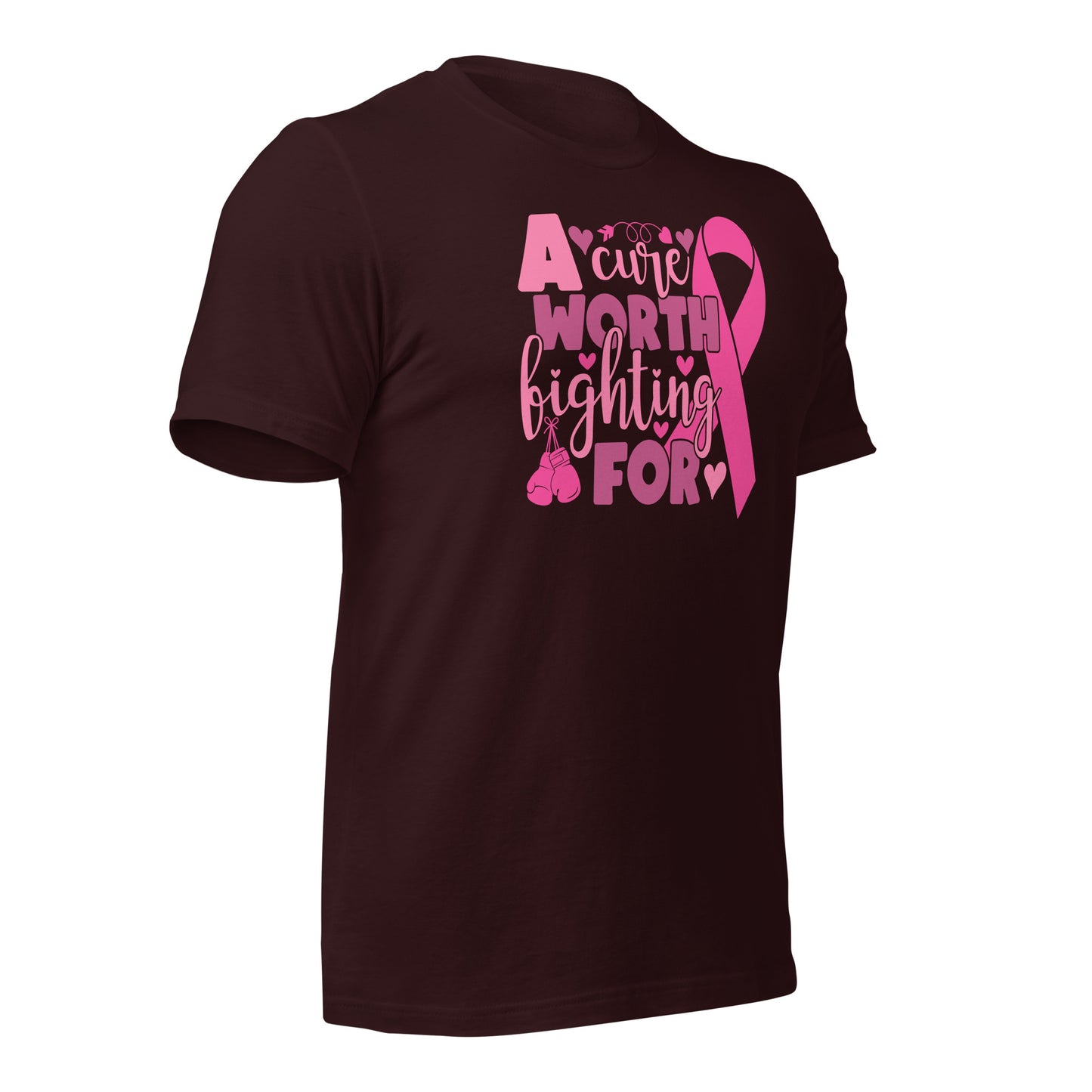 A Cure Worth Fighting For Breast Cancer Awareness Bella Canvas Adult T-Shirt