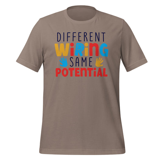Different Wiring Same Potential Autism Acceptance Quality Cotton Bella Canvas Adult T-Shirt