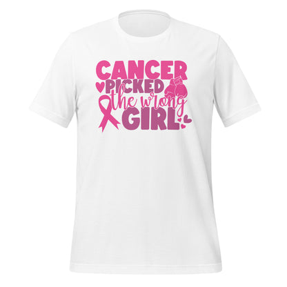 Cancer Picked the Wrong Girl Breast Cancer Awareness Bella Canvas Adult T-Shirt