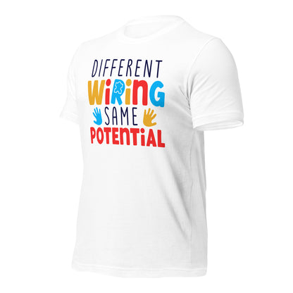 Different Wiring Same Potential Autism Acceptance Quality Cotton Bella Canvas Adult T-Shirt