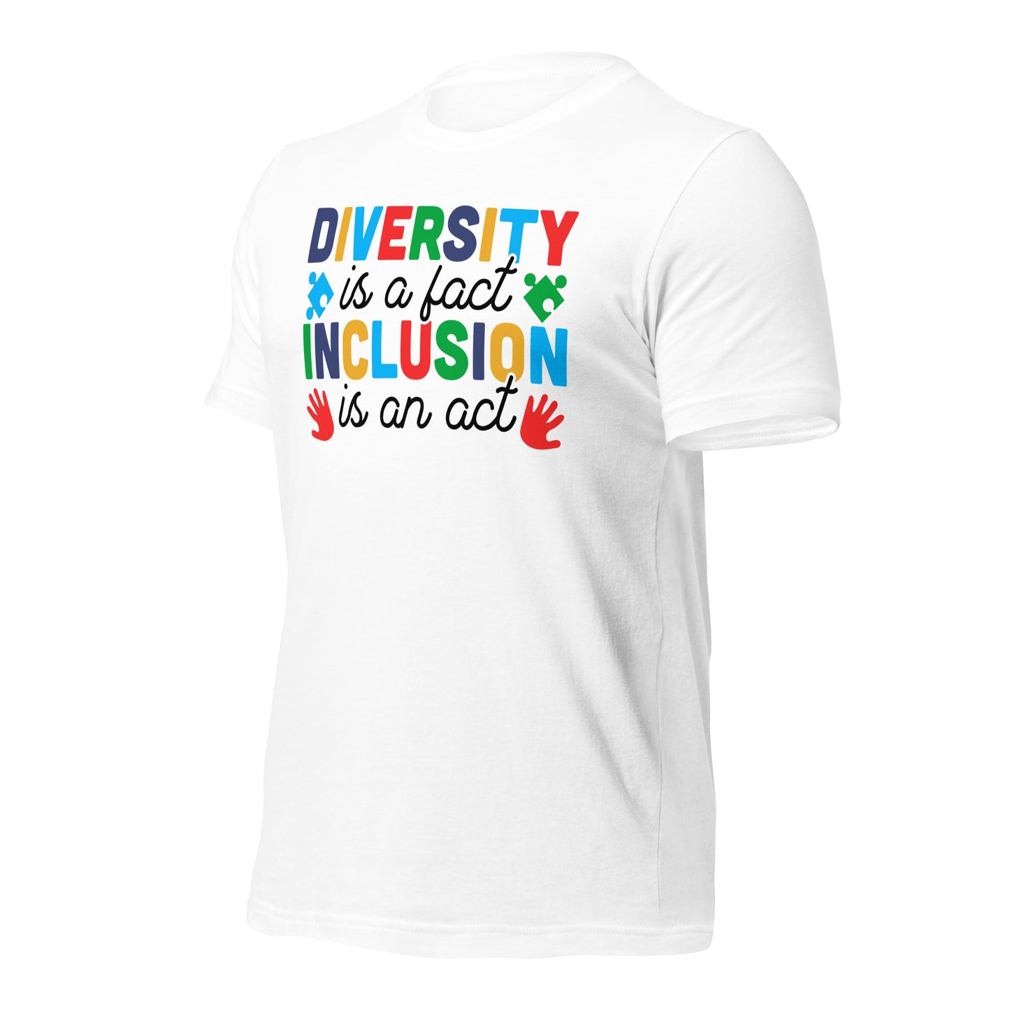 Diversity is a Fact Inclusion is an Act Autism Acceptance Quality Cotton Bella Canvas Adult T-Shirt