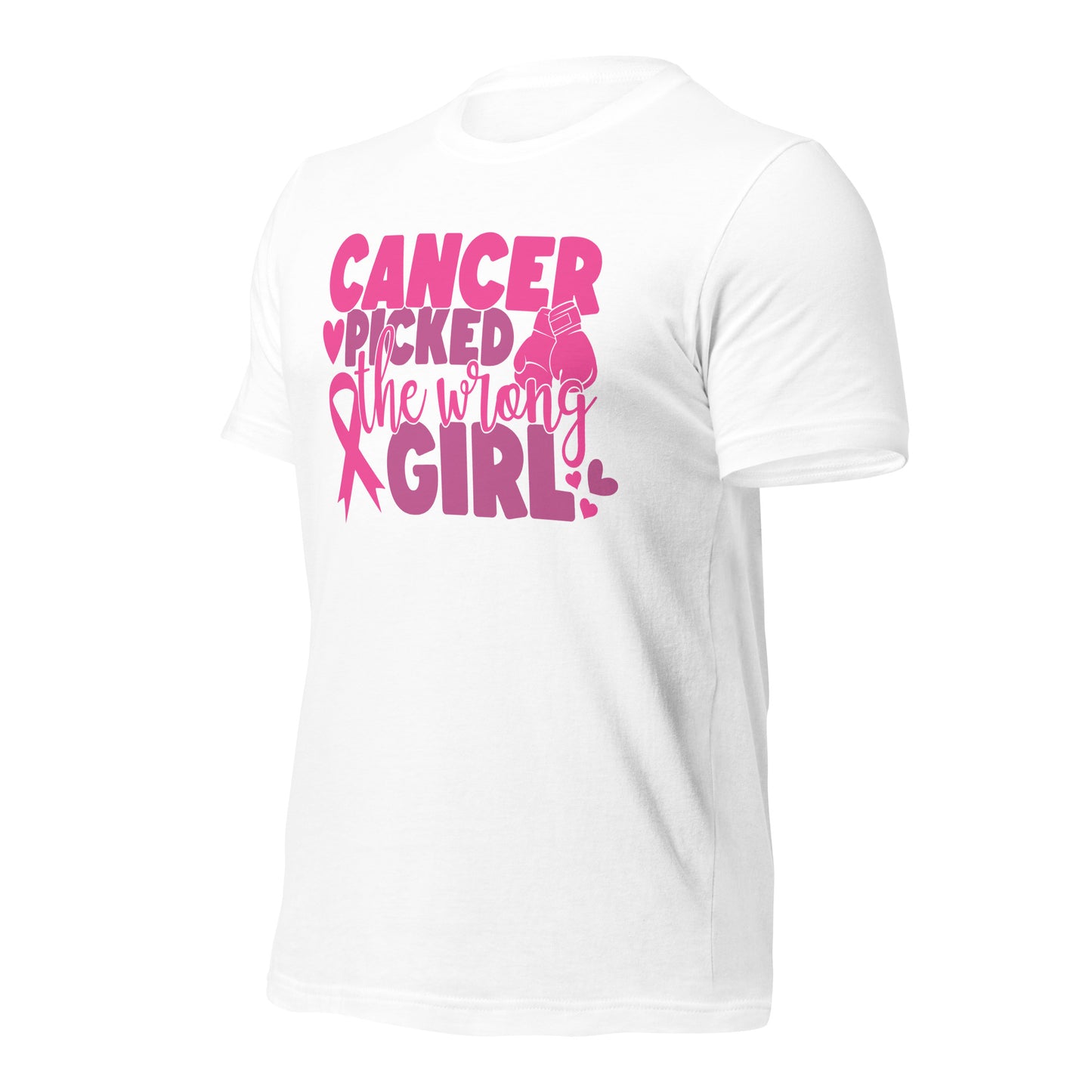 Cancer Picked the Wrong Girl Breast Cancer Awareness Bella Canvas Adult T-Shirt