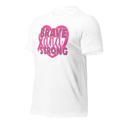 Brave and Strong Breast Cancer Awareness Bella Canvas Adult T-Shirt