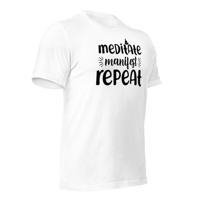 Meditate, Manifest, Repeat Quality Cotton Bella Canvas Adult T-Shirt