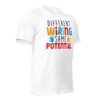 Different Wiring Same Potential Autism Acceptance Quality Cotton Bella Canvas Adult T-Shirt