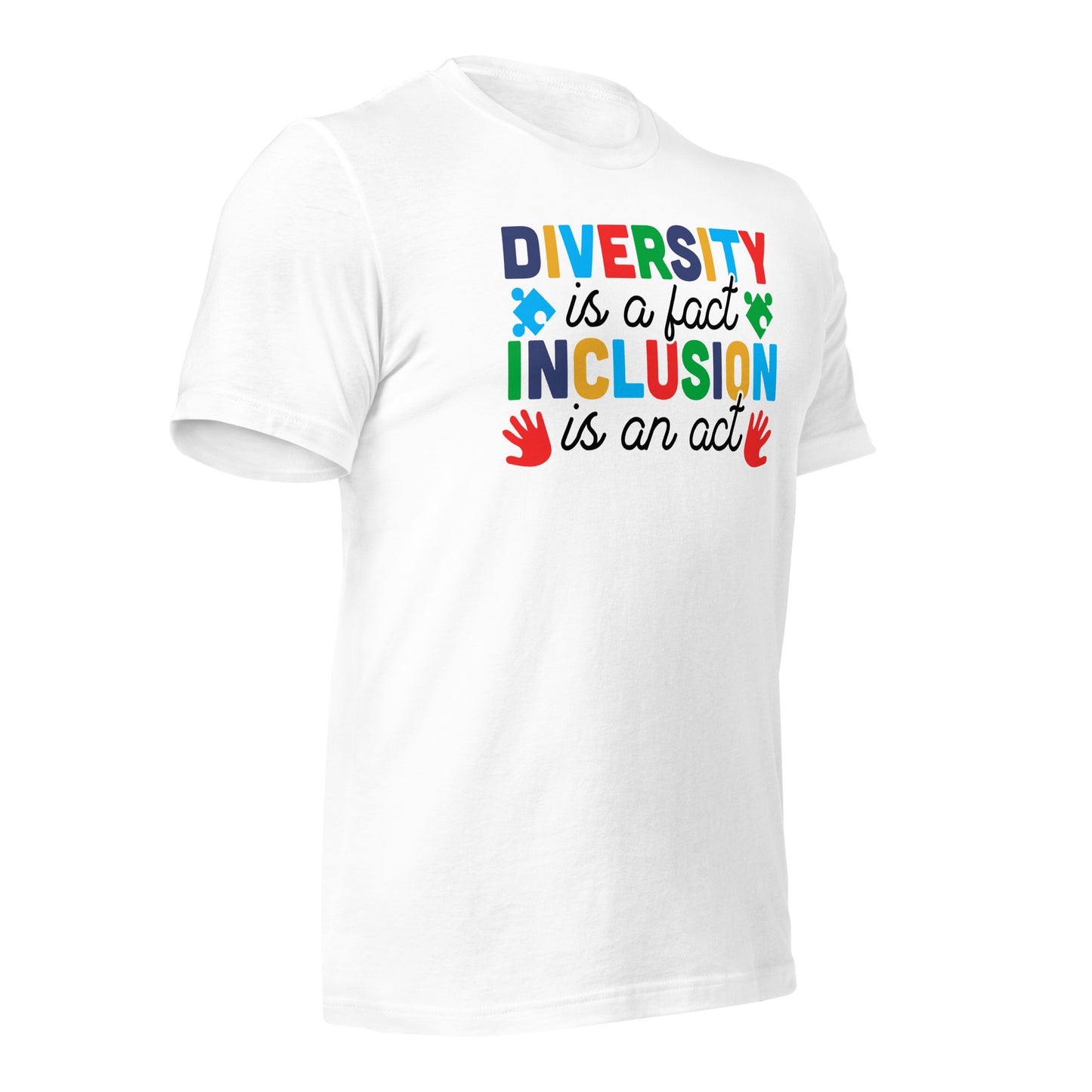 Diversity is a Fact Inclusion is an Act Autism Acceptance Quality Cotton Bella Canvas Adult T-Shirt