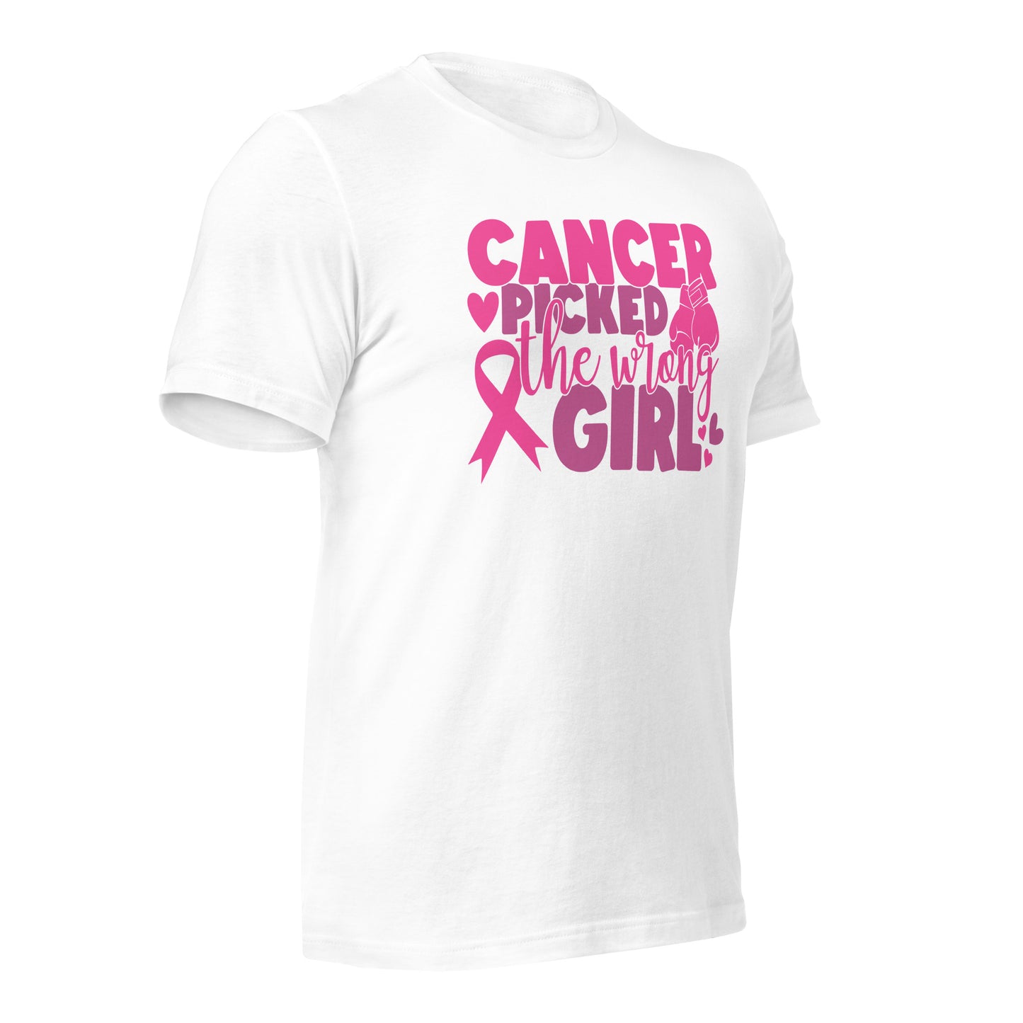 Cancer Picked the Wrong Girl Breast Cancer Awareness Bella Canvas Adult T-Shirt