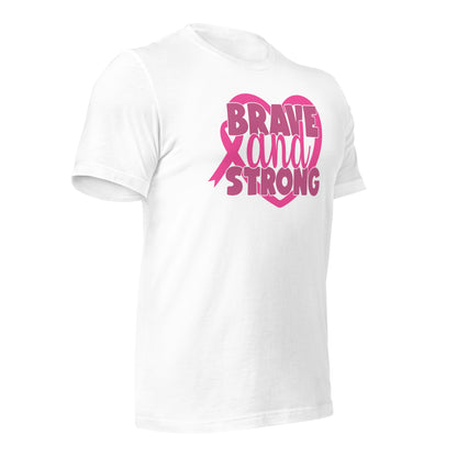 Brave and Strong Breast Cancer Awareness Bella Canvas Adult T-Shirt