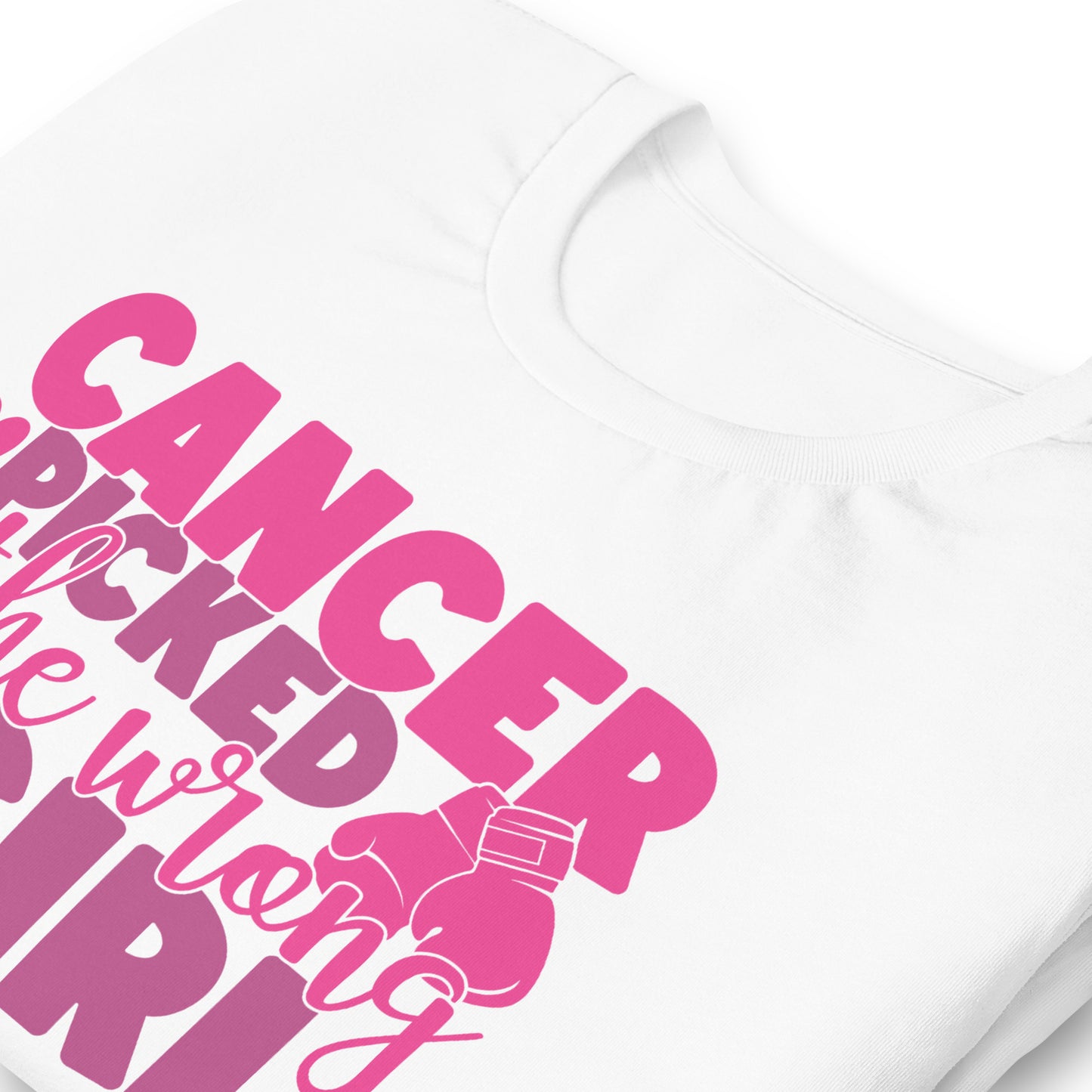 Cancer Picked the Wrong Girl Breast Cancer Awareness Bella Canvas Adult T-Shirt