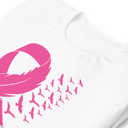 Breast Cancer Awareness Feather Ribbon Bella Canvas Adult T-Shirt