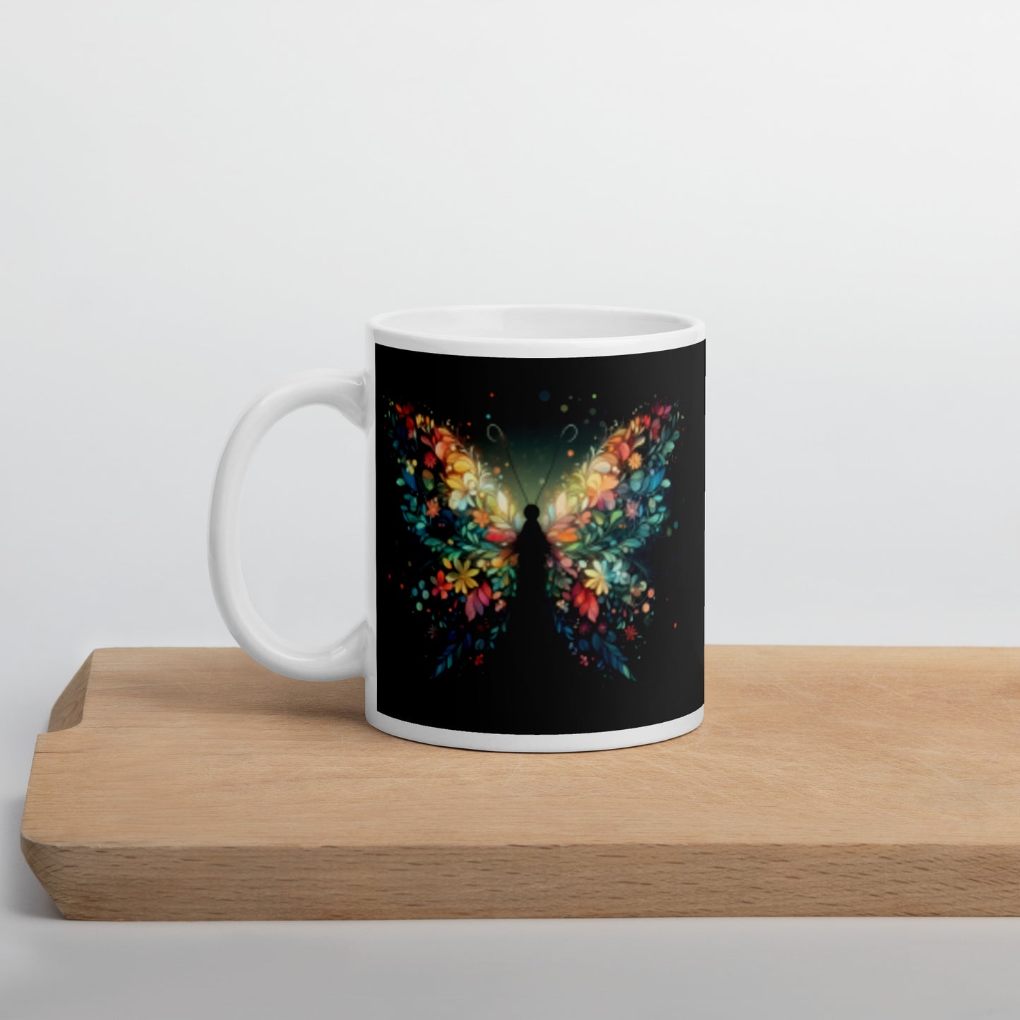 Emerging Butterfly White Ceramic Coffee Mug